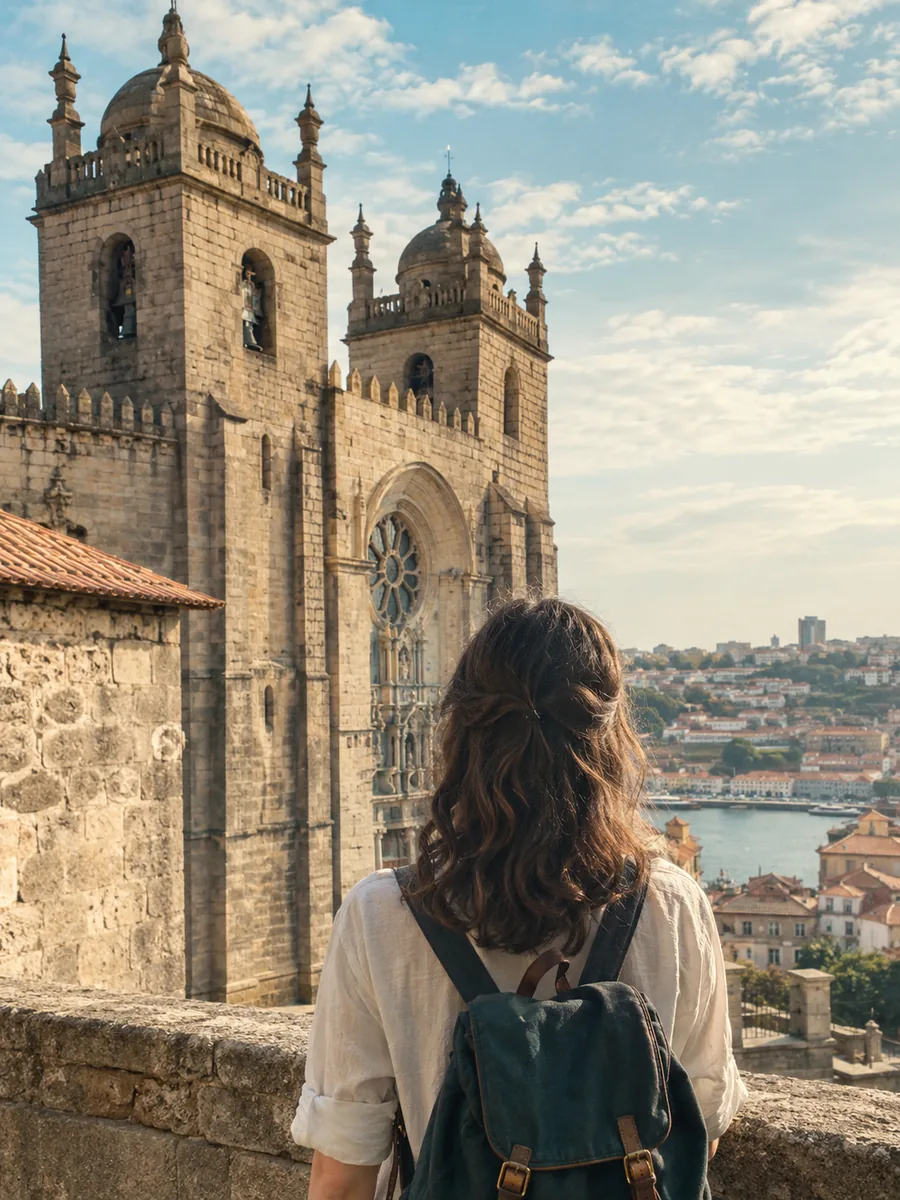 Blick auf die Kathedrale von Porto